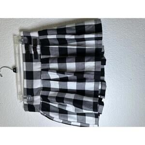 Teen’s Sz 18 Black & White Plaid Mini Skirt Skort Schoolgirl Academic Preppy